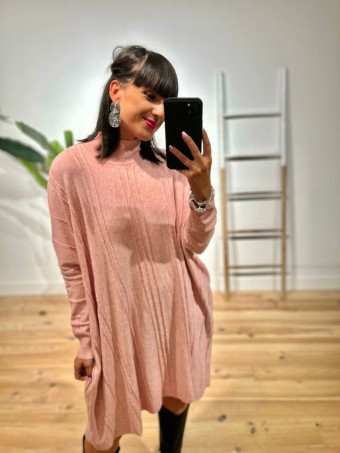 Vestido Punto Oversize KIMMY Rosa HEVE