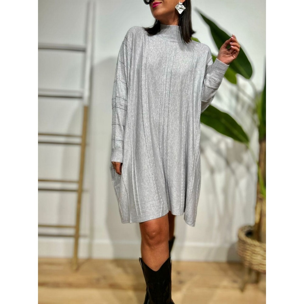 Vestido Punto Oversize KIMMY Gris HEVE