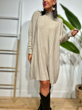 Vestido Punto Oversize KIMMY Taupe HEVE