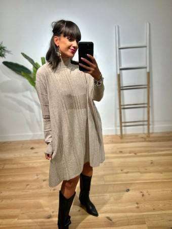 Vestido Punto Oversize KIMMY Taupe HEVE