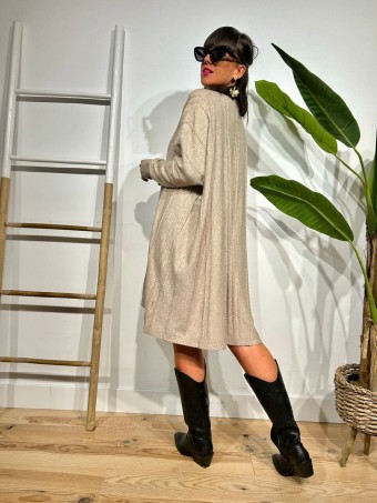 Vestido Punto Oversize KIMMY Taupe HEVE