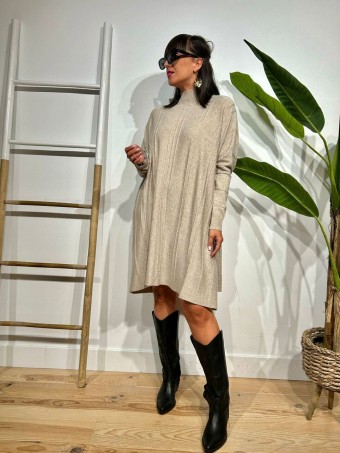 Vestido Punto Oversize KIMMY Taupe HEVE