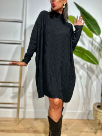 Vestido Punto Oversize KIMMY Negro HEVE