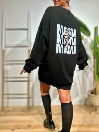 Vestido-Sudadera Algodón MAMA X-RAY Negro HEVE