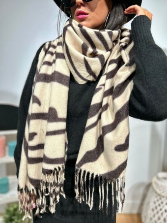 Bufanda Soft Print NEMEA Beige HEVE