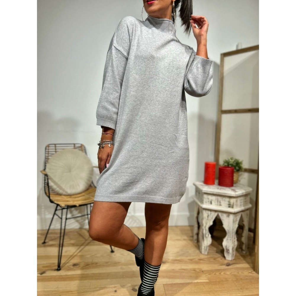 Vestido Corto Punto NAWOL Gris HEVE