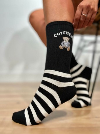 Calcetines Altos Osito CUTE BEAR Negro HEVE