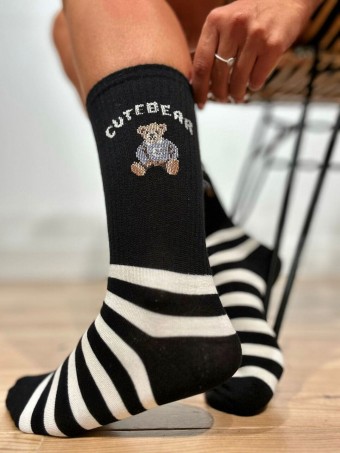 Calcetines Altos Osito CUTE BEAR Negro HEVE