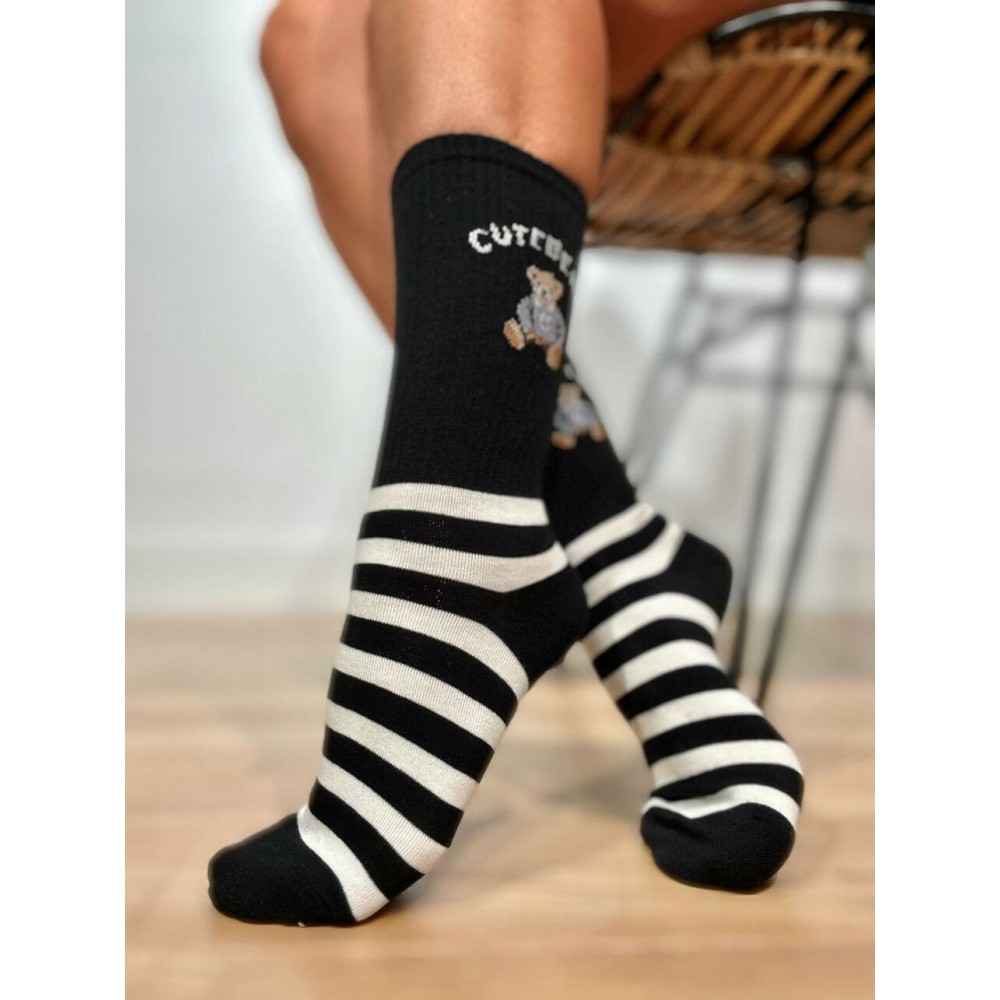 Calcetines Altos Osito CUTE BEAR Negro HEVE