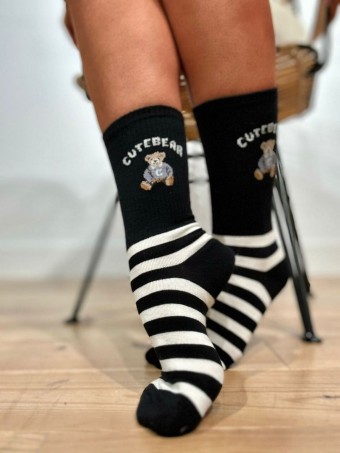 Calcetines Altos Osito CUTE BEAR Negro HEVE