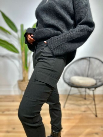 Pantalón Jogger Cargo BRONX Negro HEVE