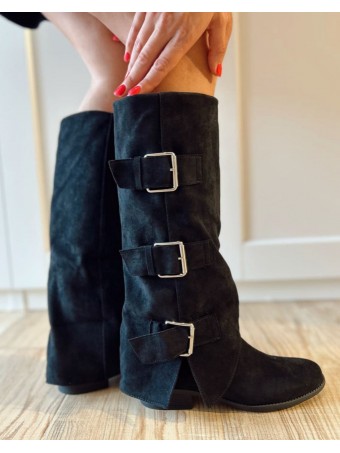 Bota Polaina Hebillas MOISSER Negro HEVE