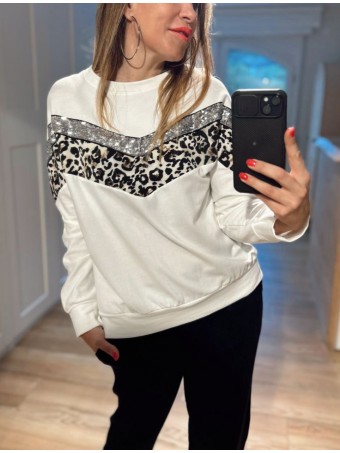 Sudadera Print Strass BIZZARE Blanco HEVE