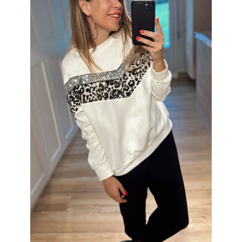 Sudadera Print Strass BIZZARE Blanco HEVE