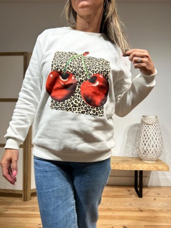 Sudadera Algodón PACHA PRINT Blanco HEVE