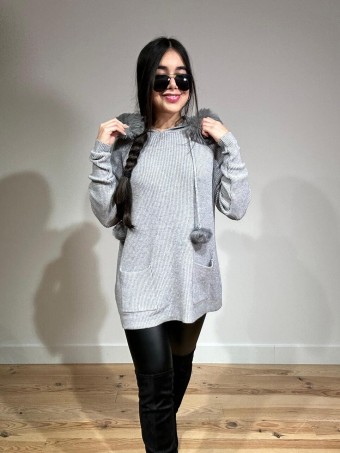 Jersey Largo Capucha WINTERDAY Gris HEVE