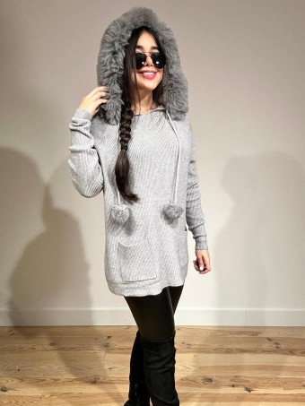 Jersey Largo Capucha WINTERDAY Gris HEVE