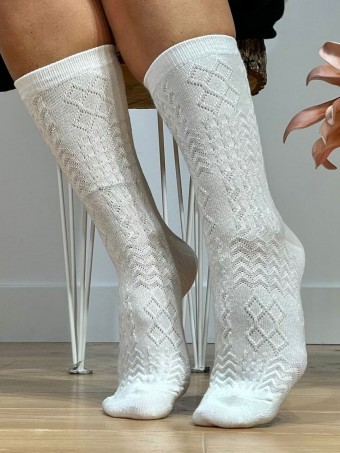 Calcetines Altos Relieve YGRAINE Crudo HEVE