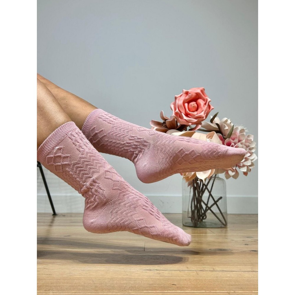 Calcetines Altos Relieve YGRAINE Rosa HEVE