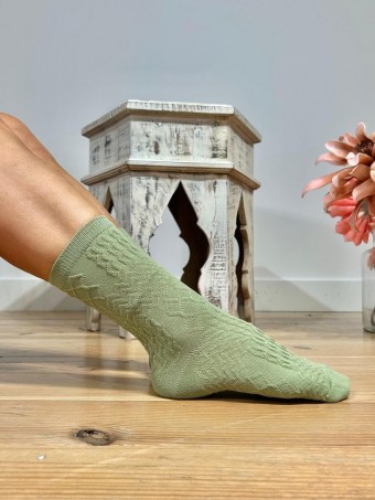 Calcetines Altos Relieve YGRAINE Verde HEVE