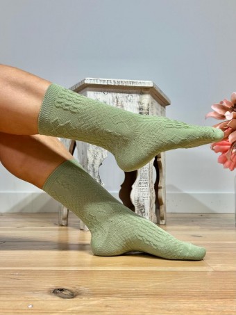 Calcetines Altos Relieve YGRAINE Verde HEVE