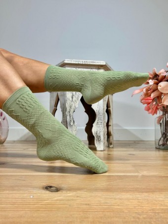 Calcetines Altos Relieve YGRAINE Verde HEVE