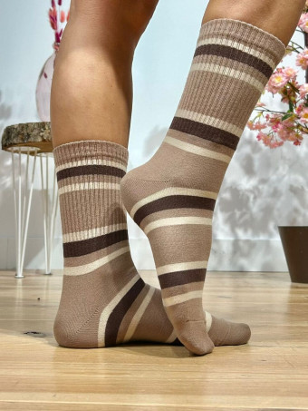 Calcetines Altos Rayas SHATNER Camel HEVE