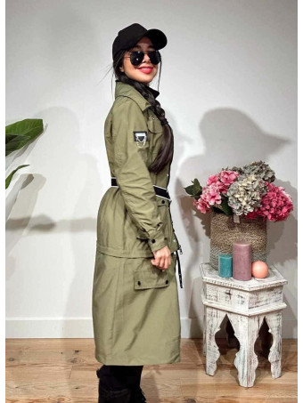 Trench Tachas Desmontable SINEWAY Verde Militar HEVE