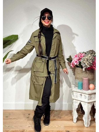 Trench Tachas Desmontable SINEWAY Verde Militar HEVE