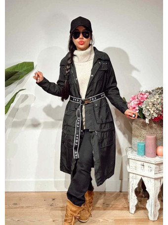 Trench Tachas Desmontable SINEWAY Negro HEVE