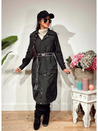 Trench Tachas Desmontable SINEWAY Negro HEVE