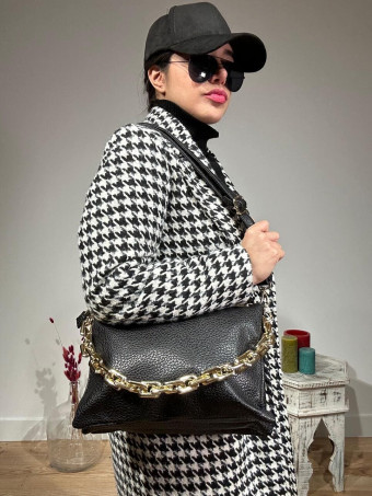 Bolso Abatanado Cadena CHESSAN Negro HEVE