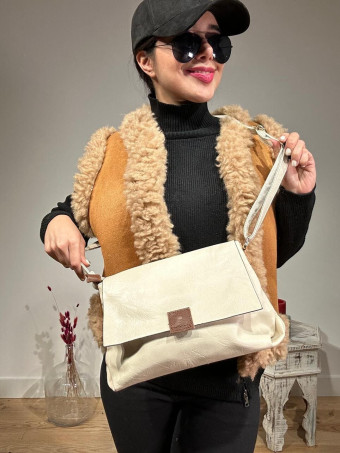 Bolso Básico Solapa SYABIL Beige HEVE