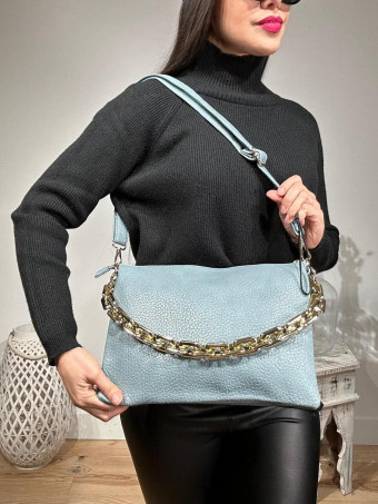 Bolso Abatanado Cadena CHESSAN Azul Acero HEVE