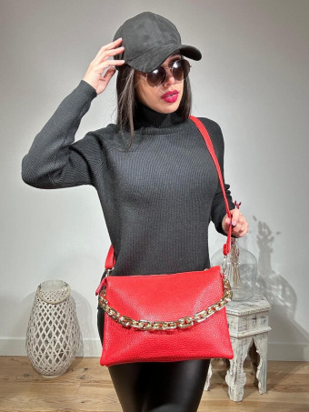 Bolso Abatanado Cadena CHESSAN Rojo HEVE