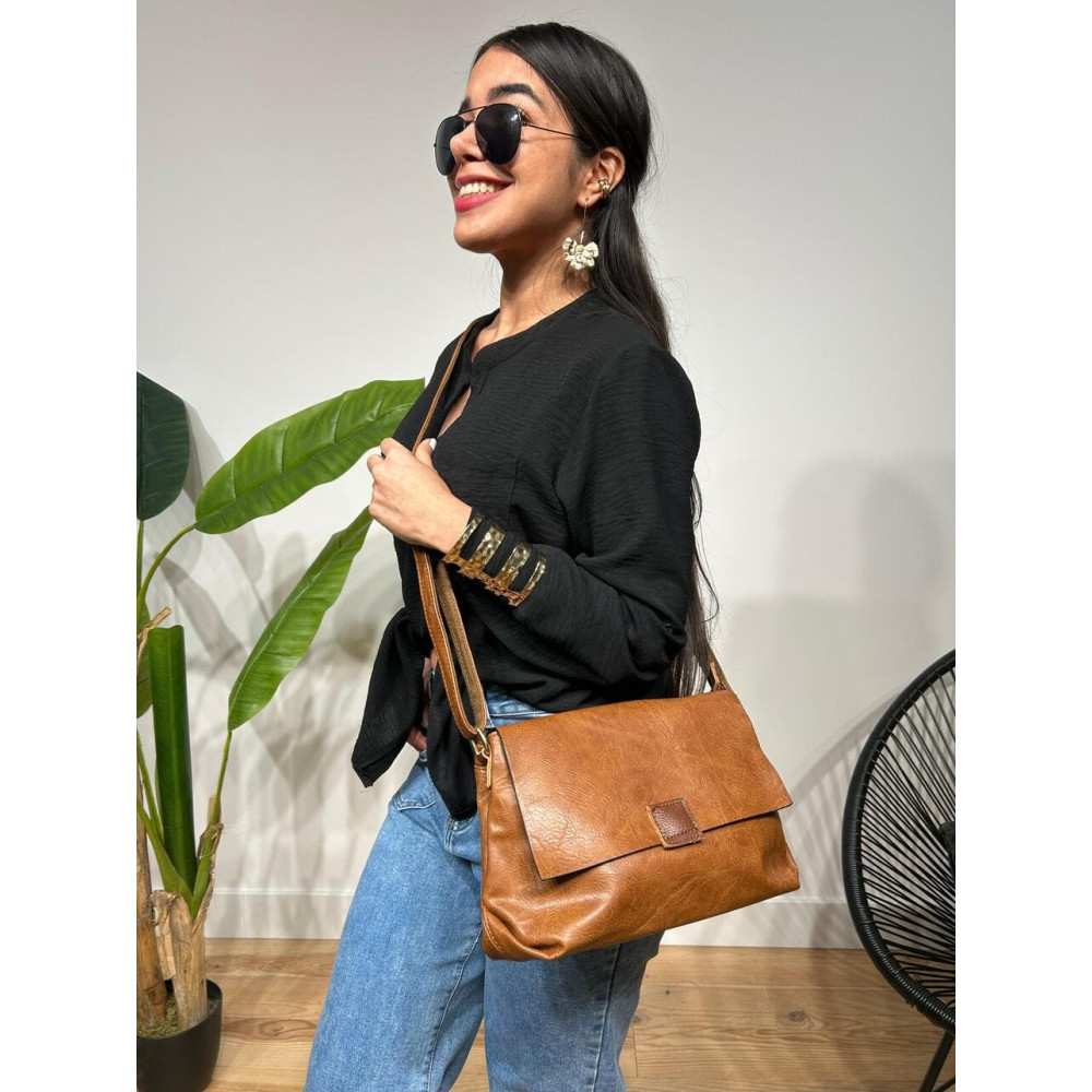 Bolso Básico Solapa SYABIL Camel HEVE