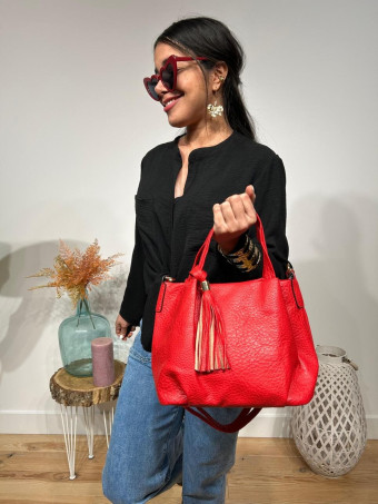 Bolso Abatanado Doble Asa LISMONNIE Rojo HEVE