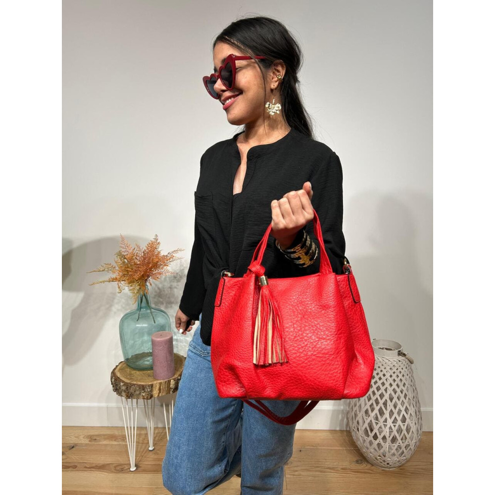 Bolso Abatanado Doble Asa LISMONNIE Rojo HEVE