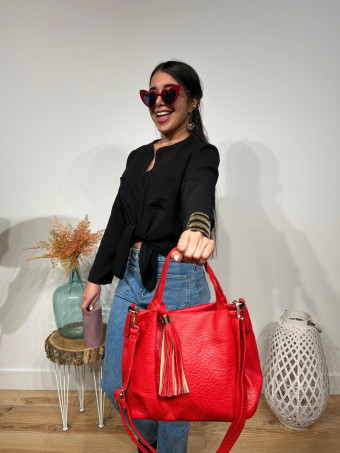 Bolso Abatanado Doble Asa LISMONNIE Rojo HEVE