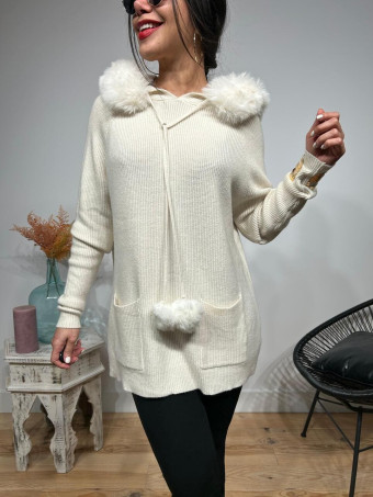 Jersey Largo Capucha WINTERDAY Beige HEVE