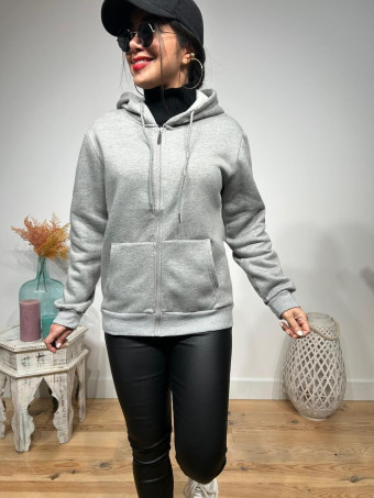 Sudadera Básica Capucha LOOTER Gris HEVE