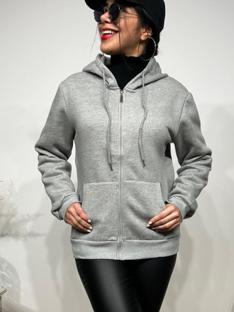 Sudadera Básica Capucha LOOTER Gris HEVE