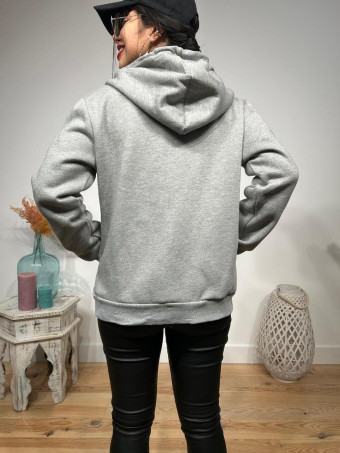 Sudadera Básica Capucha LOOTER Gris HEVE