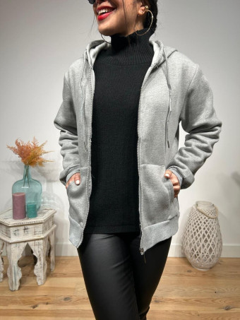 Sudadera Básica Capucha LOOTER Gris HEVE