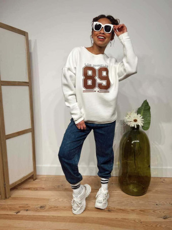 Sudadera Algodón LOS ÁNGELES 89 Blanco HEVE