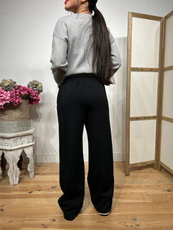 Pantalón Wide Leg Soft Touch LUKA Negro HEVE