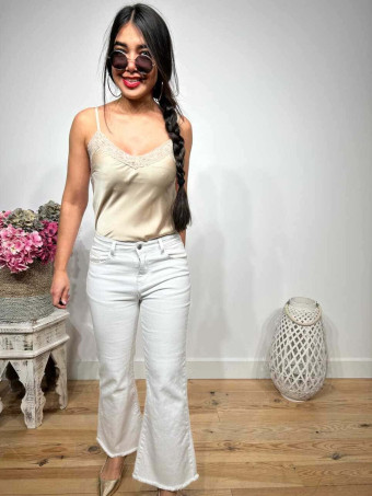 Jeans Push Up Mini Flare JUNITTA Blanco HEVE