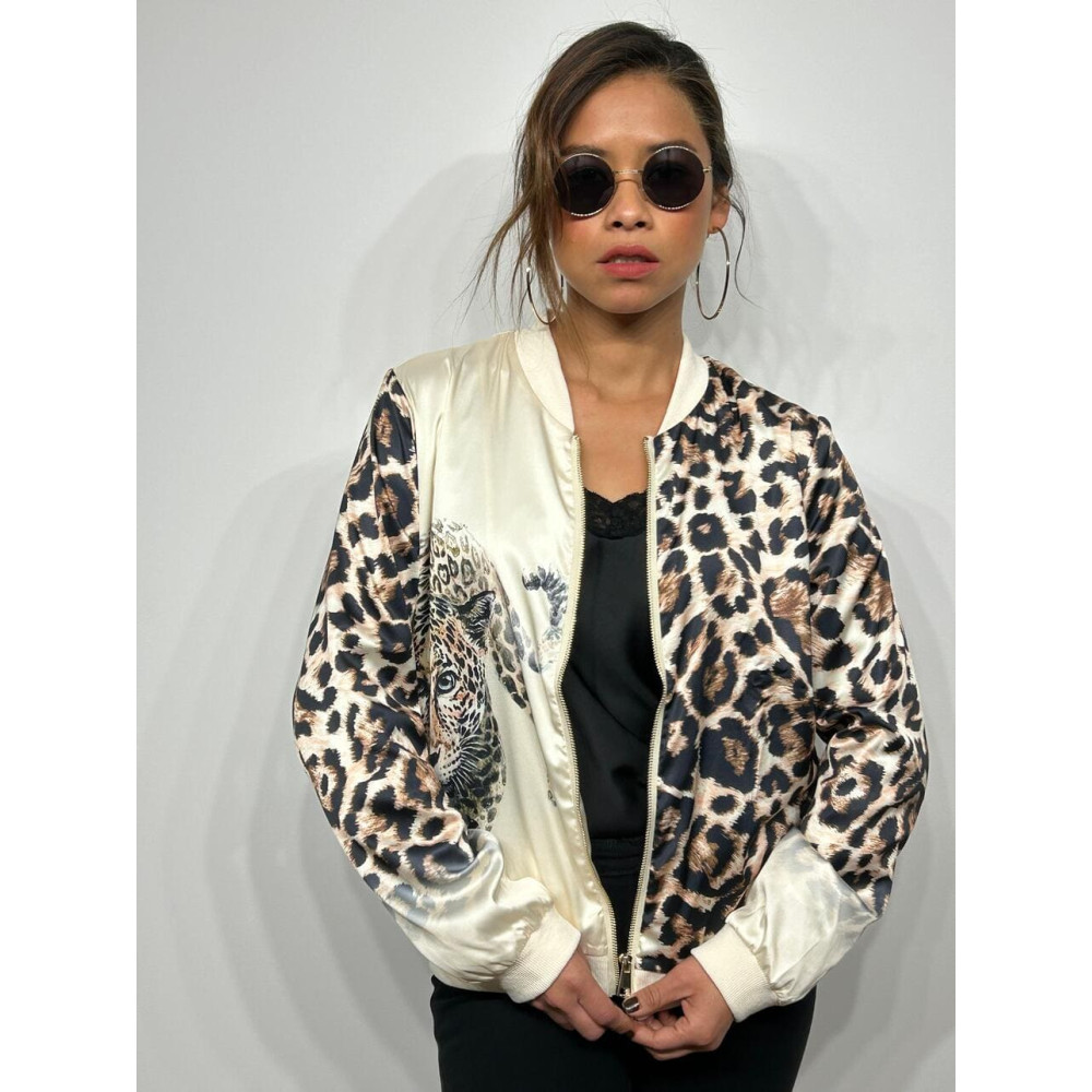 Chaqueta Bomber Leopardo WILDNESS Beige HEVE