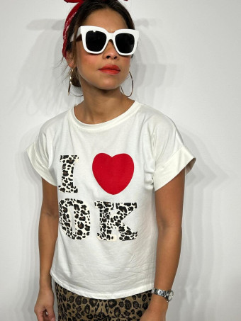 Camiseta Algodón I LOVE OK Blanco HEVE