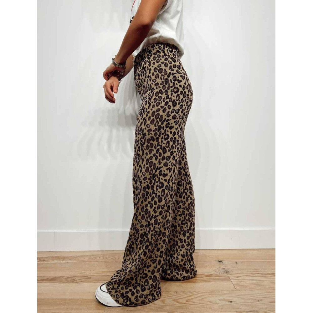 Pantalón Punto Print CHILLOW Camel HEVE